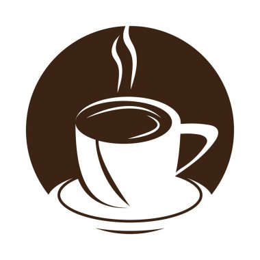 Kahve fincanı simgesi vektör çizim şablonu tasarımı