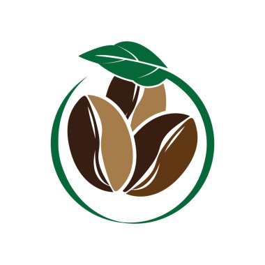 leaf and coffe icon vector illustration template design