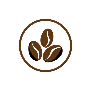 kahve çekirdeği simgesi vektör çizimi şablonu