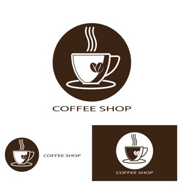Kahve fincanı simgesi vektör çizim şablonu tasarımı