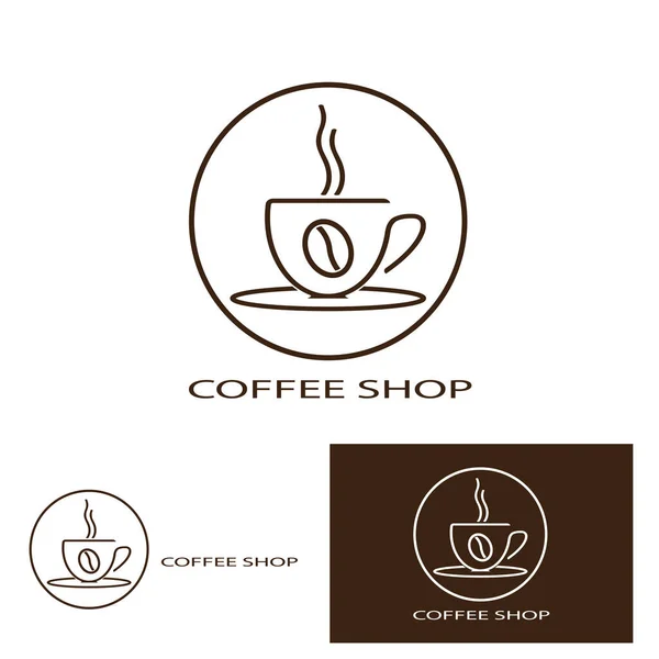 Coffe Copo Ícone Vetor Ilustração Modelo Design —  Vetores de Stock