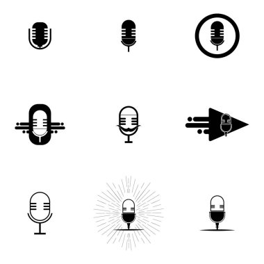 Podcast Vektör simgesi tasarım örnekleme şablonu