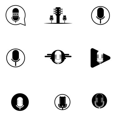 Podcast Vektör simgesi tasarım örnekleme şablonu