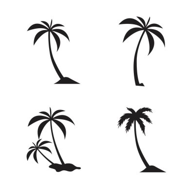 Palmiye ağacı simgesi vektör illüstrasyon şablonu tasarımı