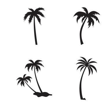 Palmiye ağacı simgesi vektör illüstrasyon şablonu tasarımı