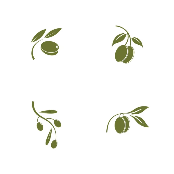 オリーブオイルのロゴの葉ベクトル — ストックベクタ