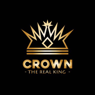 taç lüksü ve basit ikon vektör çizim şablonu tasarımı