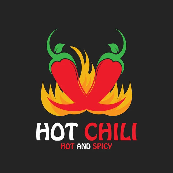 Chili Sıcak Baharatlı Ikon Vektör Illüstrasyon Şablonu Tasarımı — Stok Vektör
