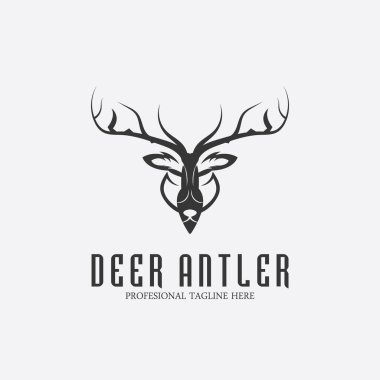deer antler simple luxury icon vector illustration template design