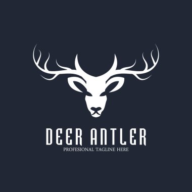 deer antler simple luxury icon vector illustration template design