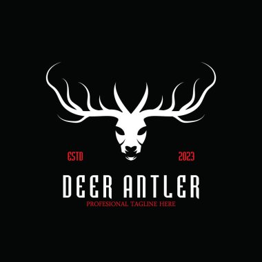 deer antler simple luxury icon vector illustration template design