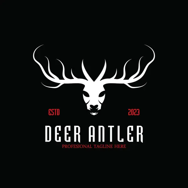 Deer Antler Simple Luxury Icon Vector Illustration Template Design — Stock vektor
