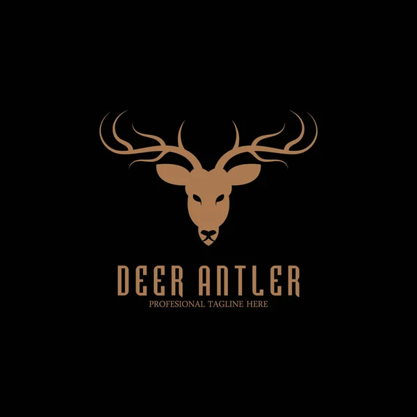 Deer Antler Simple Luxury Icon Vector Illustration Template Design — Vector de stock