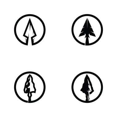 Antika Rustik Yerli Ok Ucu Mızrağı Hippi Logo Tasarımı Avı