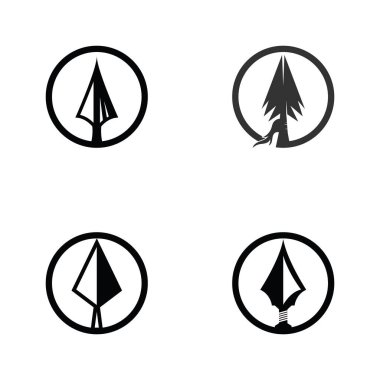 Antika Rustik Yerli Ok Ucu Mızrağı Hippi Logo Tasarımı Avı