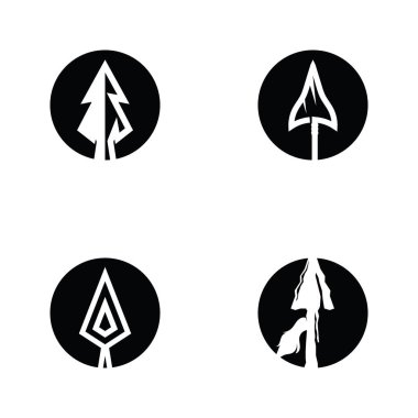 Antika Rustik Yerli Ok Ucu Mızrağı Hippi Logo Tasarımı Avı