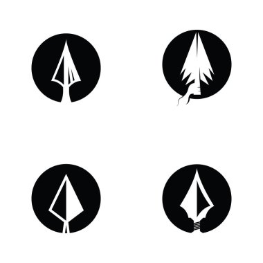 Antika Rustik Yerli Ok Ucu Mızrağı Hippi Logo Tasarımı Avı