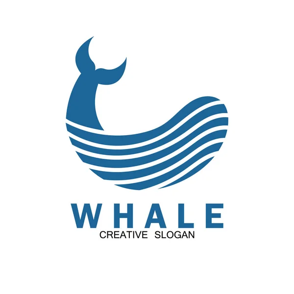 Wal Einfach Logo Symbol Vektor Illustration Vorlage Design — Stockvektor