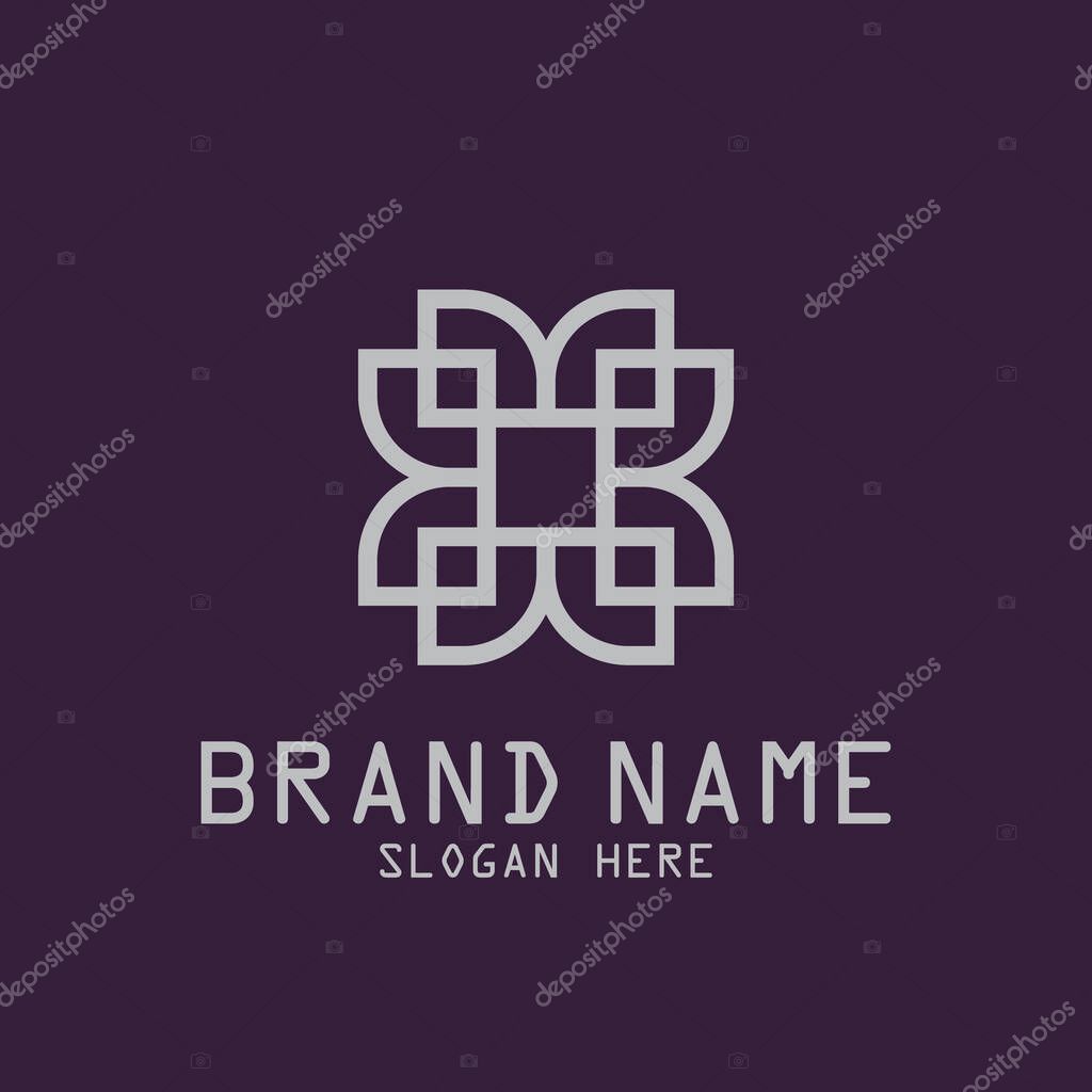 Luxury interior logo outline pattern icon vector illustration template design
