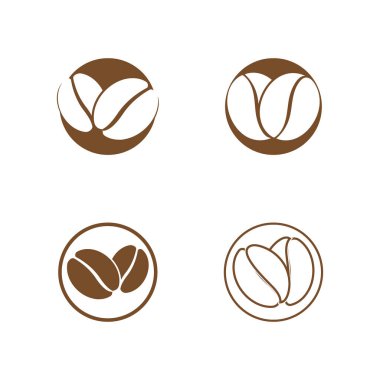 kahve çekirdeği simgesi vektör çizimi şablonu