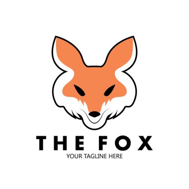 Fox vektör illüstrasyon siluet simge tasarımı