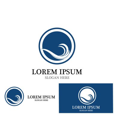 su dalgası simgesi vektör çizim şablonu tasarımı