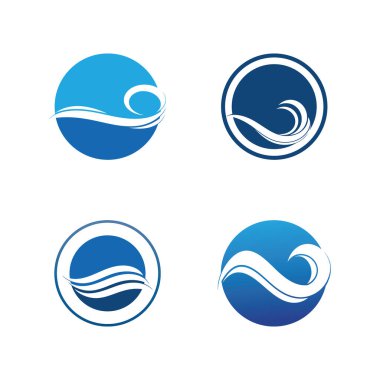 water wave icon vector illustration template design