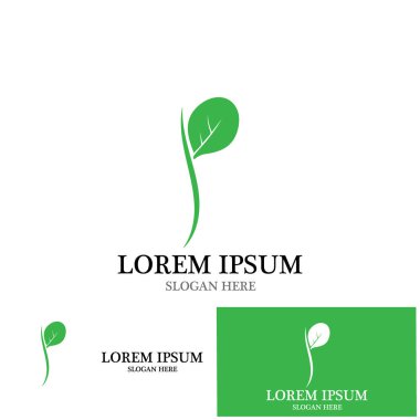 Yaprak doğa ekoloji ikonu vektör illüstrasyon şablonu tasarımı