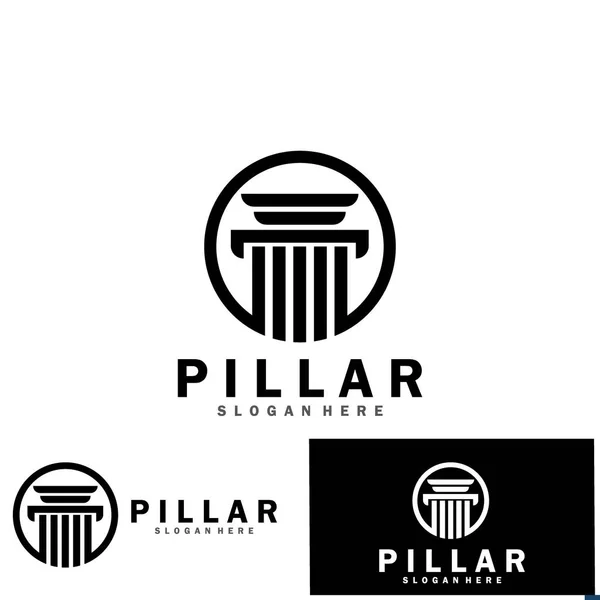 Pillar Law Firm Icon Vector Illustration Template Design — Vettoriale Stock