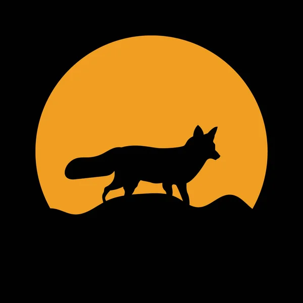 Fox Vektor Illustration Silhouette Icon Design — Stockvektor