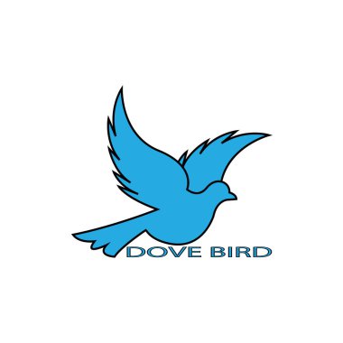 Kuş kanadı güvercin logosu vektör çizimi