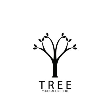 Basit ağaç simgesi vektör illüstrasyon şablonu tasarımı