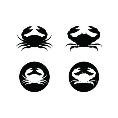 Yengeç simgesi vektör illüstrasyon şablonu tasarımı