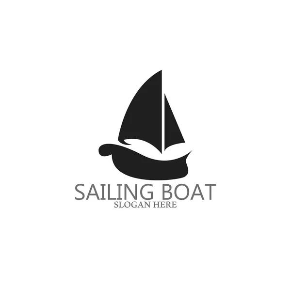 Sailing Boat Icon Vector Illustration Template Design — Stock Vector