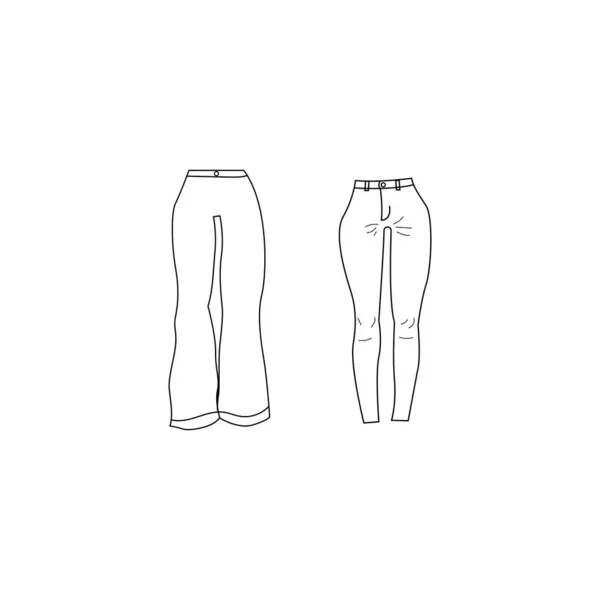 Modèle Jeans Femme Icône Vecteur Illustration Conception — Image vectorielle