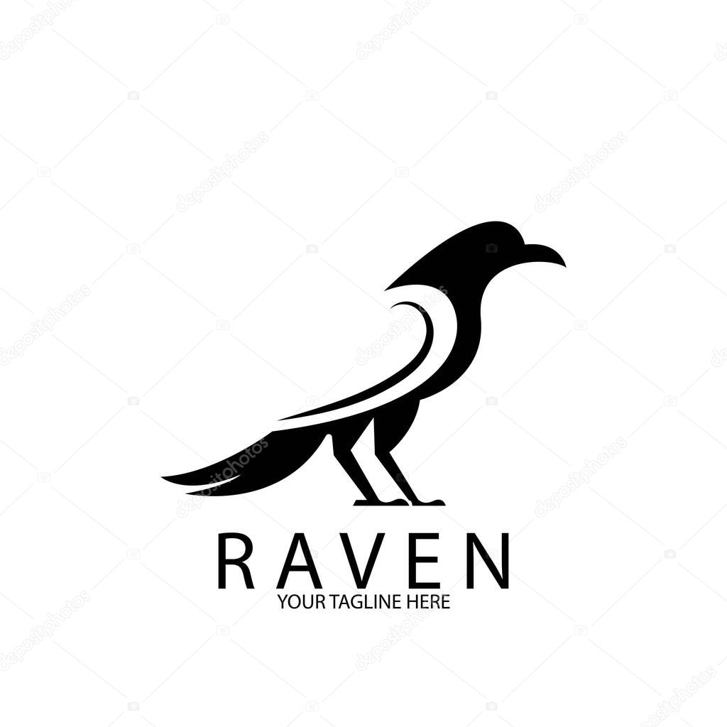 Black raven icon vector illustration template design