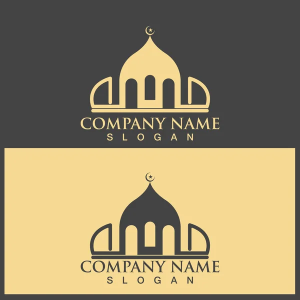 Mosque Icon Vector Illustration Template Design — Stock Vector