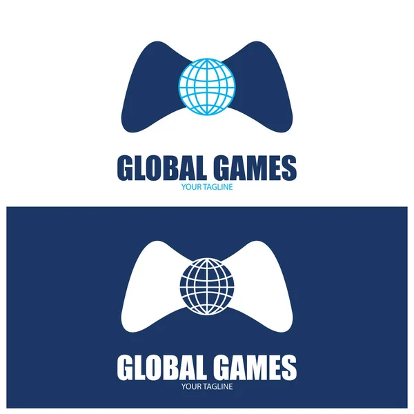 Global Gamers Icoon Vector Illustratie Template Ontwerp — Stockvector