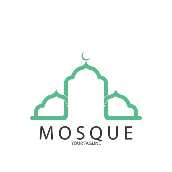 Mosque Icon Vector Illustration Template Design — Stock Vector