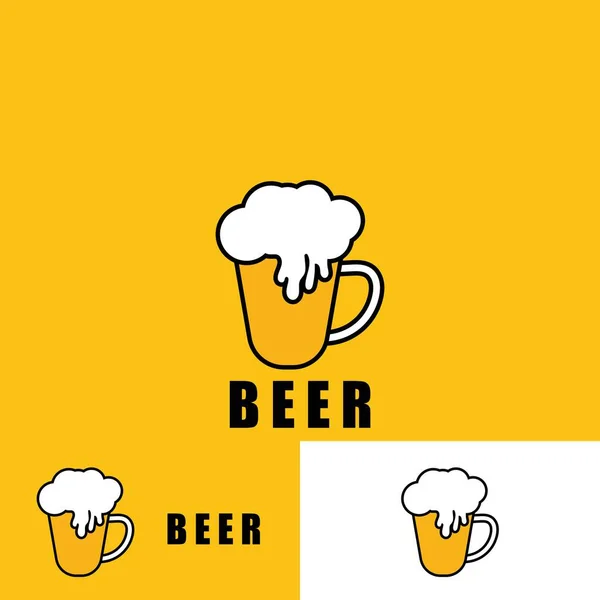 Bière Icône Vectoriel Illustration Modèle Conception — Image vectorielle