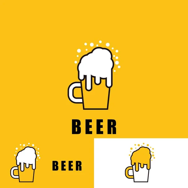 Icono Cerveza Vector Ilustración Plantilla Diseño — Vector de stock