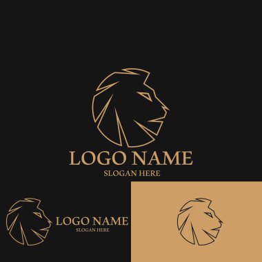 minimalist aslan simgesi vektör çizim şablonu tasarımı