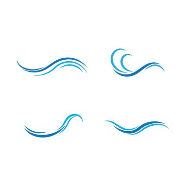su ve dalga ikonu vektör çizim şablonu tasarımı