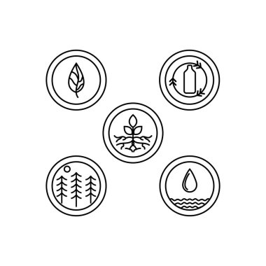 ekoloji ikonu vektör illüstrasyon şablonu tasarımı