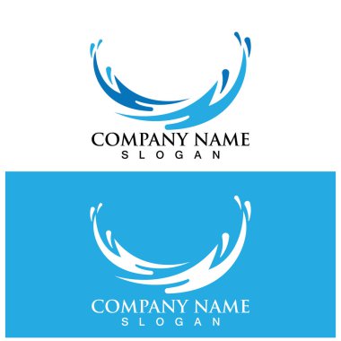 su dalgası simgesi vektör çizim şablonu tasarımı