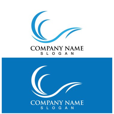 su dalgası simgesi vektör çizim şablonu tasarımı