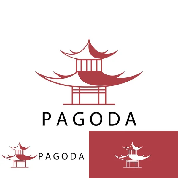 Pagoda Icona Vettoriale Illustrazione Modello Design — Vettoriale Stock