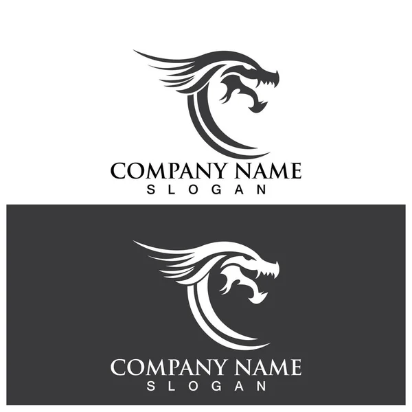 Dragão Vetor Ícone Ilustração Design Logotipo Modelo — Vetor de Stock
