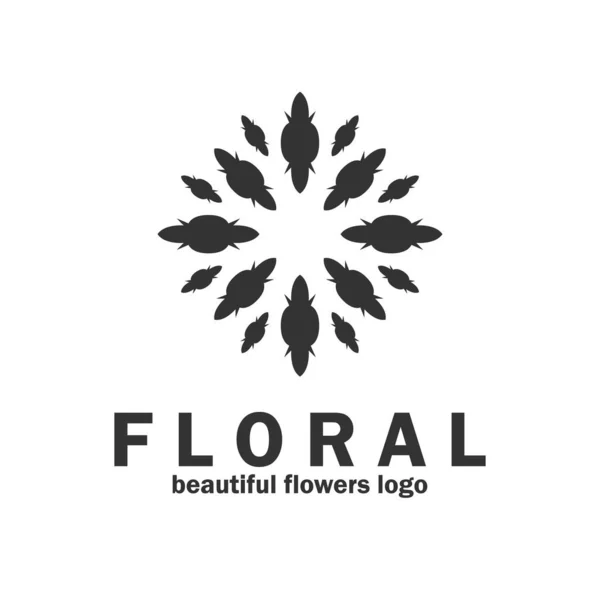 Flor Floral Logotipo Ícone Vetor Ilustração Modelo Design —  Vetores de Stock
