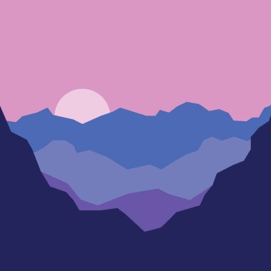 dağ panorama manzara ikonu vektör illüstrasyon şablonu tasarımı
